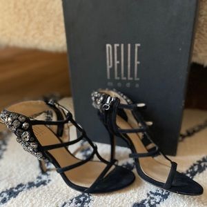 Pelle Moda Black Suede Stilettos